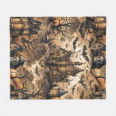 Vintages Spuk Haus Fleecedecke (Vorderseite (Horizontal))