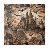 Vintages Spuk Haus Fliese (Vorderseite)