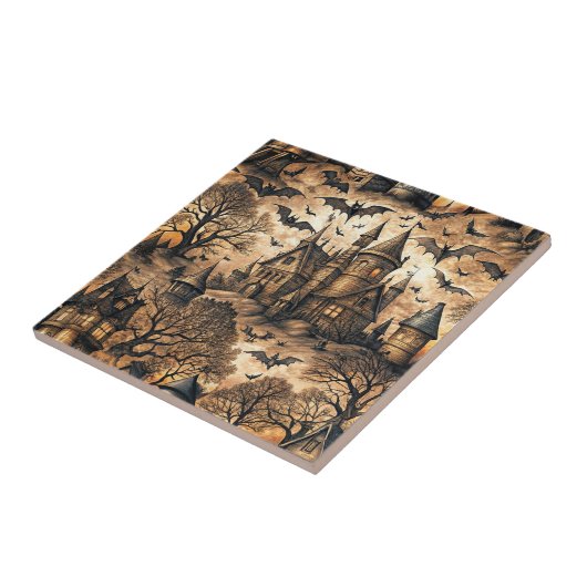 Vintages Spuk Haus Fliese (Seite)