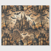 Vintages Spuk Haus Geschenkpapier (Flach)