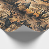 Vintages Spuk Haus Geschenkpapier (Ecke)