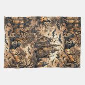 Vintages Spuk Haus Geschirrtuch (Horizontal)