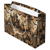 Vintages Spuk Haus Große Geschenktüte (Rückseite Schrägansicht)