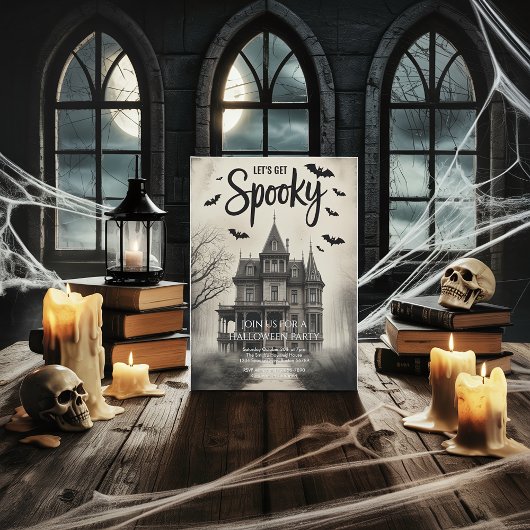 Vintages Spuk Haus Halloween-Party Einladung