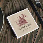 Vintages Spuk Haus HexenHalloween-Party Serviette