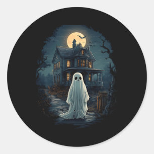 Vintages Spuk Haus Mitternacht Spooky Ghost Beängs Runder Aufkleber