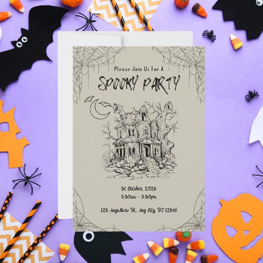 Vintages Spuk Haus Spooky Party Einladung