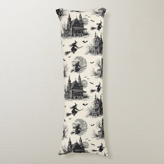Vintages Spuk Haus- und Hexentoilmuster (2) Seitenschläferkissen (Vorderseite Vertikal)