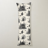 Vintages Spuk Haus- und Hexentoilmuster (2) Seitenschläferkissen (Rückseite (Vertikal))