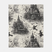 Vintages Spuk Haus und Hexenturmmuster Fleecedecke (Vorderseite)