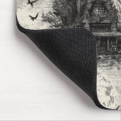 Vintages Spuk Haus und Hexenturmmuster Mousepad (Ecke)