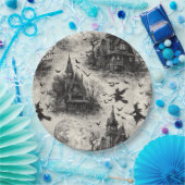 Vintages Spuk Haus und Hexenturmmuster Pappteller (Party)