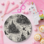 Vintages Spuk Haus und Hexenturmmuster Pappteller (Party)