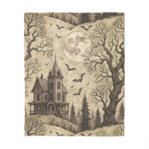 Vintages Spuk Haus & Vollmond