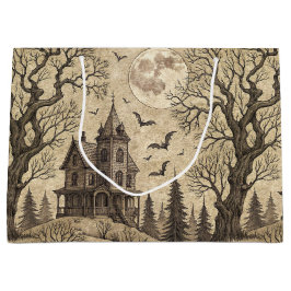 Vintages Spuk Haus & Vollmond Große Geschenktüte