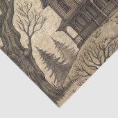 Vintages Spuk Haus & Vollmond Seidenpapier (Detail)