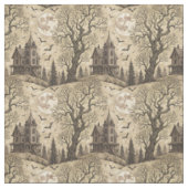 Vintages Spuk Haus & Vollmond Stoff (Muster)