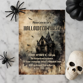 Vintages Spuk Herrenhaus-Halloween-Party Einladung