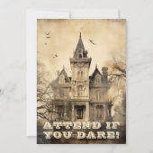Vintages Spuk Herrenhaus-Halloween-Party Einladung (Vorderseite)