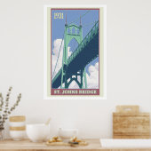 Vintages St. Johns Bridge Travel Poster (Küche)