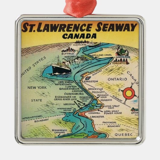 Vintages St Lawrence Seaway Ornament Aus Metall (Vorne)
