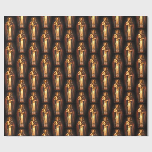 Vintages St. Nicholas Wrapping Paper Geschenkpapier (Flach)