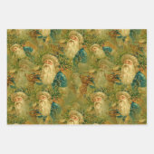 Vintages St. Nickolas Weihnachtsfest Geschenkpapier Set (Vorderseite)