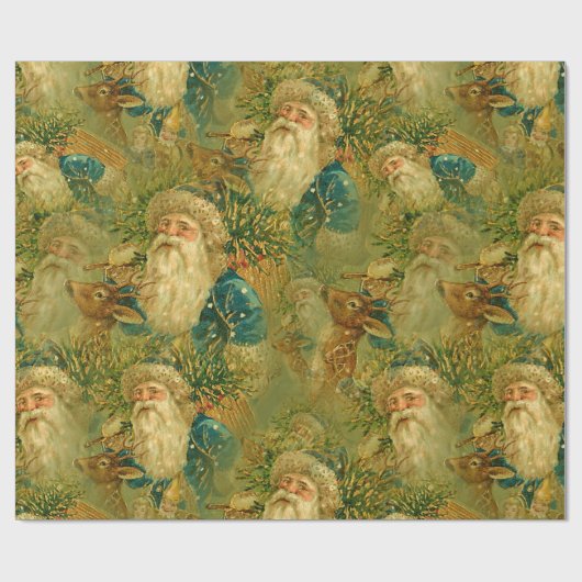 Vintages St. Nickolas Weihnachtsgeschenk Geschenkpapier (Flach)