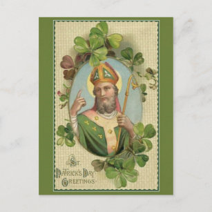 Vintages St. Patricks Day Gebet & Segen Postkarte