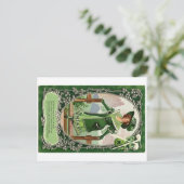Vintages St. Patrick's Day Girl Postkarte (Stehend Vorderseite)