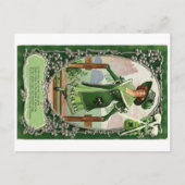 Vintages St. Patrick's Day Girl Postkarte (Vorderseite)