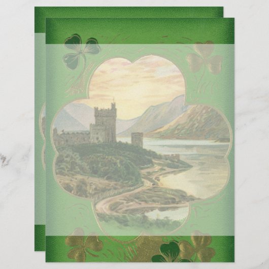 Vintages St. Patricks Day Kleeblatt Burg (Vorne/Hinten)
