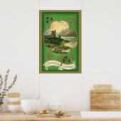 Vintages St. Patricks Day Kleeblatt Burg Poster (Küche)