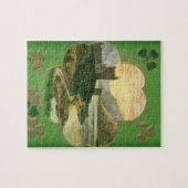 Vintages St. Patricks Day Kleeblatt Burg Puzzle (Horizontal)