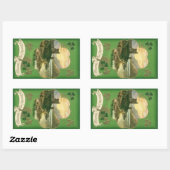 Vintages St. Patricks Day Kleeblatt Burg Rechteckiger Aufkleber (Blatt)