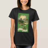 Vintages St. Patricks Day Kleeblatt Burg T-Shirt (Vorderseite)
