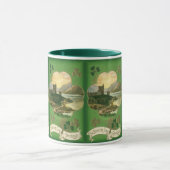 Vintages St. Patricks Day Kleeblatt Burg Tasse (Zentrum)