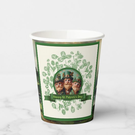 Vintages St. Patrick's Day Landschaftsbild PPC Pappbecher (Links)