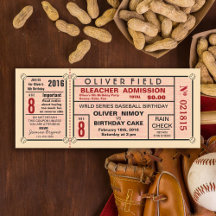 Vintages Stadionticket Baseball Geburtstag