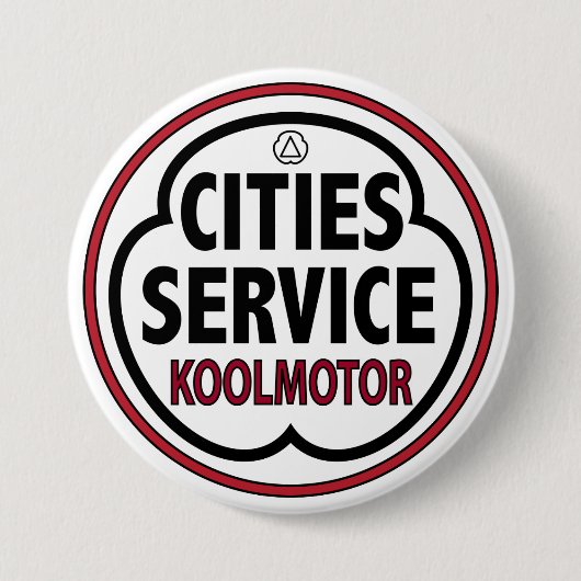 Vintages Stadt-Service koolmotor Zeichen Button (Vorderseite)