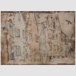 Vintages Stadtbezirk Seidenpapier