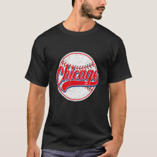 Vintages Stadtbild von Chicago - Baseball für Männ T-Shirt