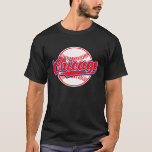 Vintages Stadtbild von Chicago - Baseball für Männ T-Shirt