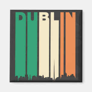 Vintages Stadtbild von Dublin Magnet