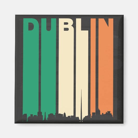 Vintages Stadtbild von Dublin Magnet (Vorne)