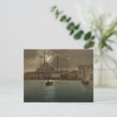Vintages Stadtbild von Istanbul mit Mondlicht Postkarte (Stehend Vorderseite)