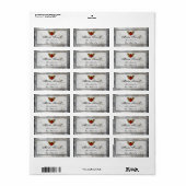 Vintages Städtisches Tattoo Winged Heart Address L Adressaufkleber (Vorne)