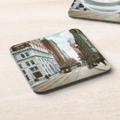 Vintages Stadtzentrum Pittsburgh Untersetzer (Linke Seite)