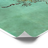 Vintages Stag Head Aquamarin Poster (Ecke)