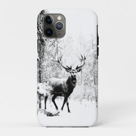 Vintages Stag Hirsch Schwarz-weiß Tier Case-Mate iPhone Hülle